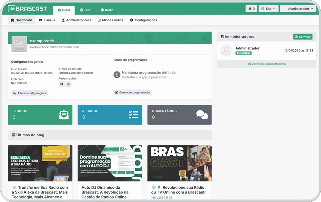 Mockup de telefone com o app brascast